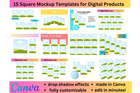 Download Square Paper Mockup Templates Canva - Paper Collection