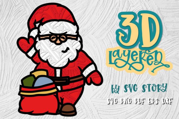 Download 3D Layered Santa 05 Christmas Design - Premium Resources