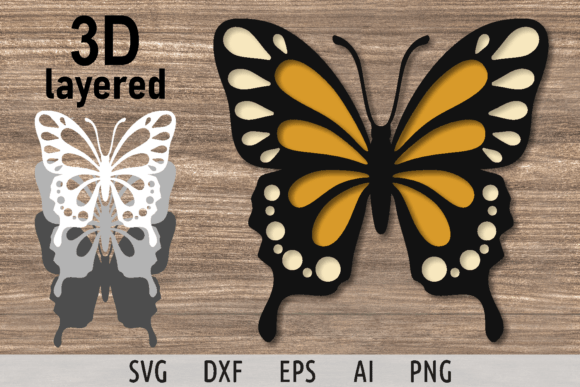 Download Layered Butterfly Svg 3d Papercraft Svg - Paper Collection