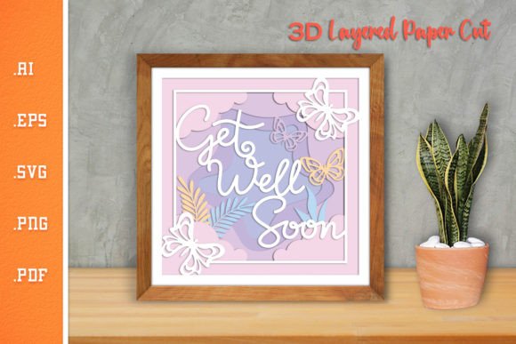 Download Get Well Soon - 3D Layered Paper Cut 3 - Paper Collection