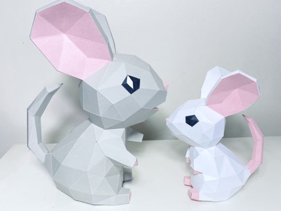Download Mice 3D Papercraft, Baby Mouse &amp; Mama - Paper Collection