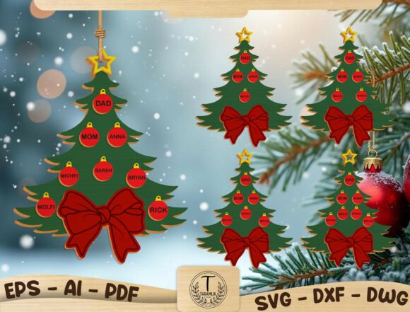 Download Family Christmas Tree Ornament SVG - Premium Resources