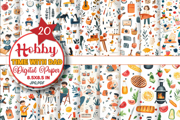 Download Hobby Time with Dad Digital Paper - Paper Collection