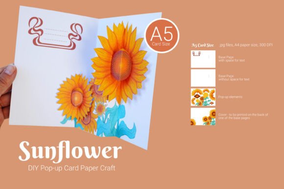 Download Sunflower Popup Card 3d Card Papercraft - Paper Collection
