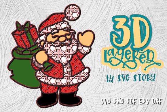 Download 3D Layered Santa Claus Christmas Design - Premium Resources