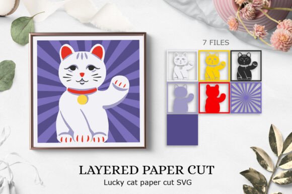 Download Lucky Cat Cricut Layered Papercut - Paper Collection